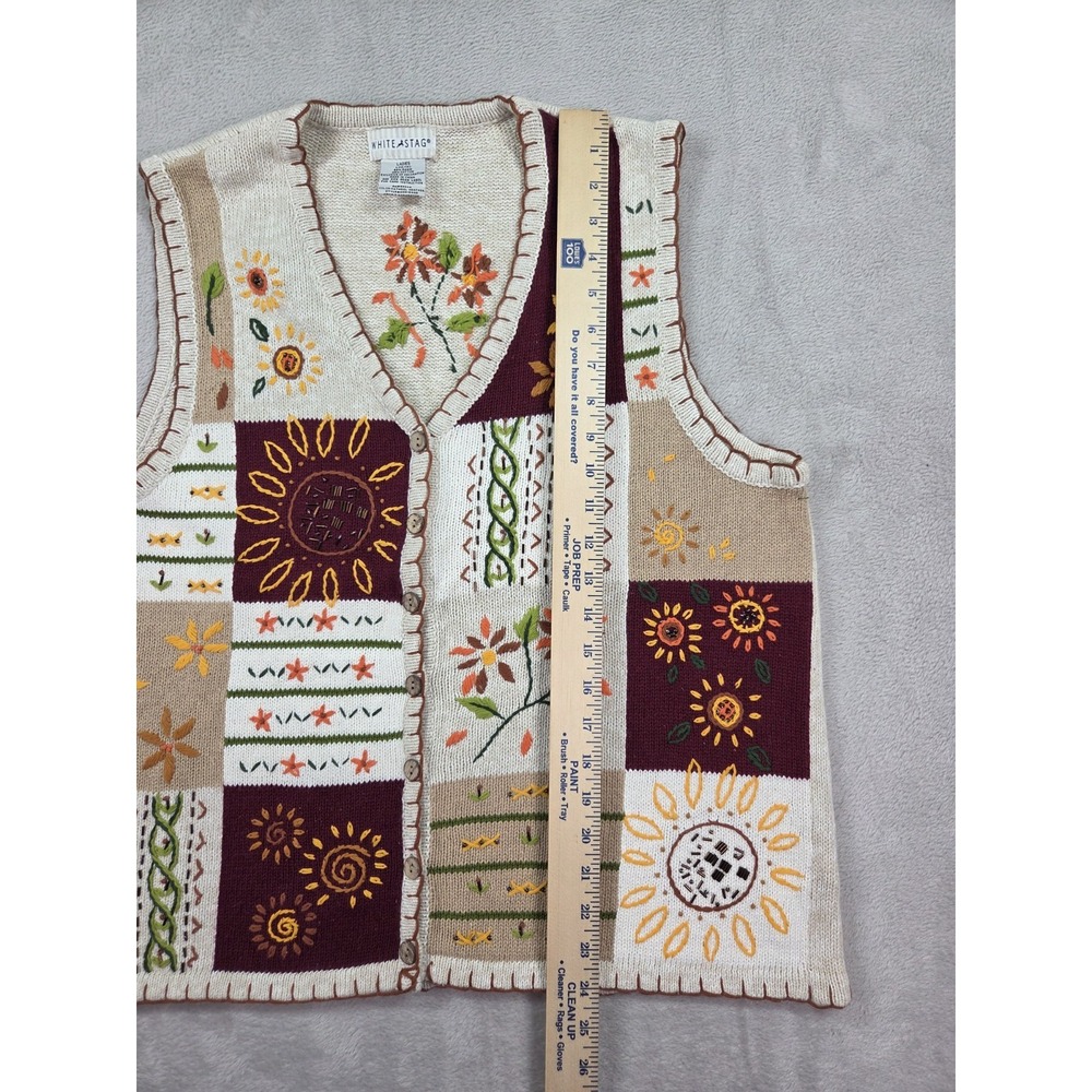 Vintage Fall Sweater Cardigan Womens Large Fall Autumn Leaves Thanksgiving - Picture 8 of 9